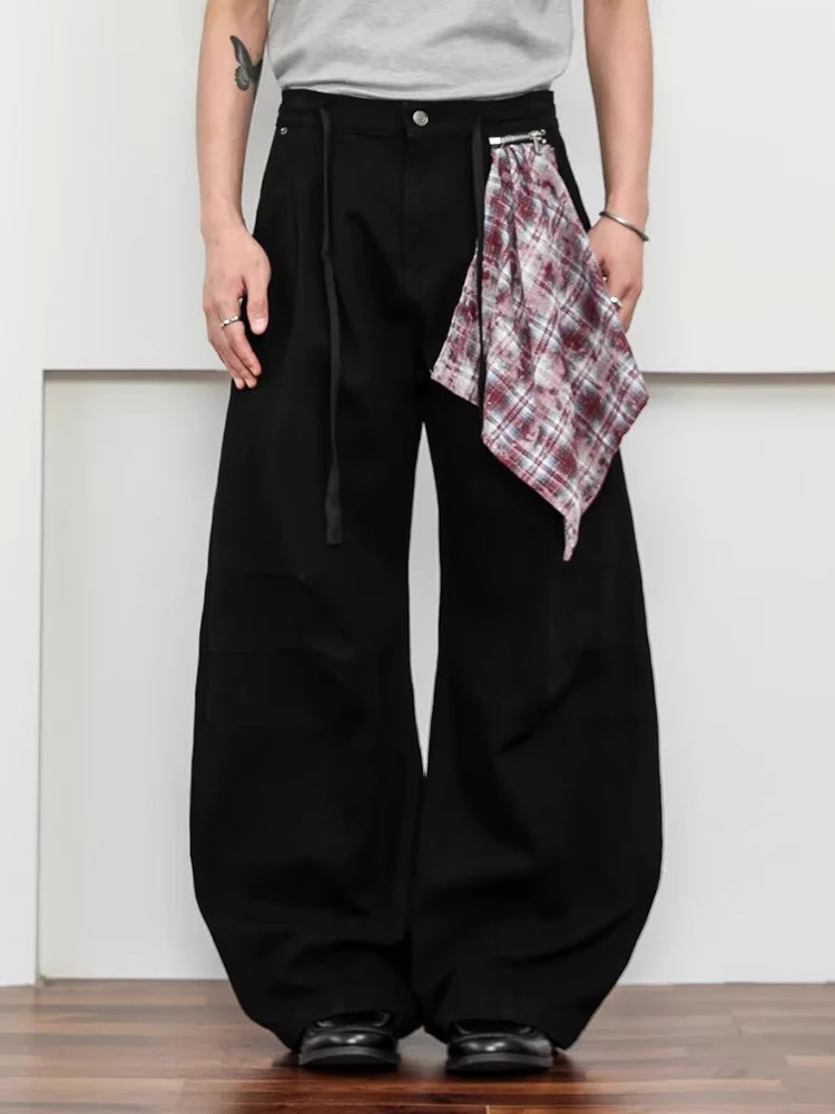 

Y2K Американские ретро съемные джинсы-полотенца женские повседневные свободные широкие брюки с изогнутым подолом