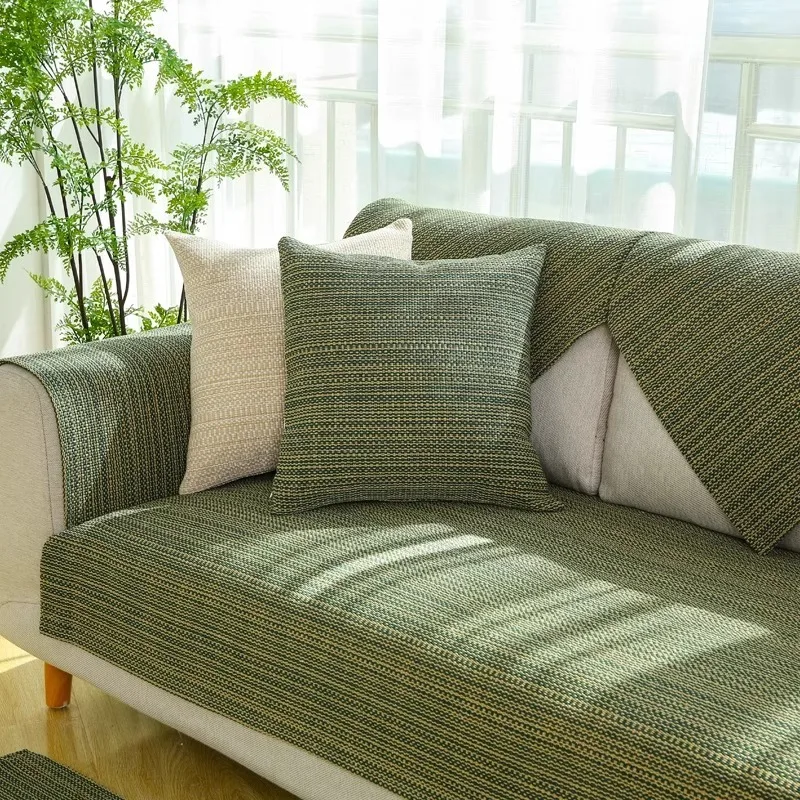 Four Seasons Universal Chenille Sofa Cover Sofa Pad Solid Color Luxury Sofa Mat for Living Room Non-Slip L Shaped Couch Cushion