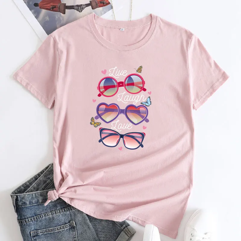 Camiseta de manga corta con cuello redondo, camisa de gran tamaño con estampado divertido europeo y americano, ropa estética, Tops