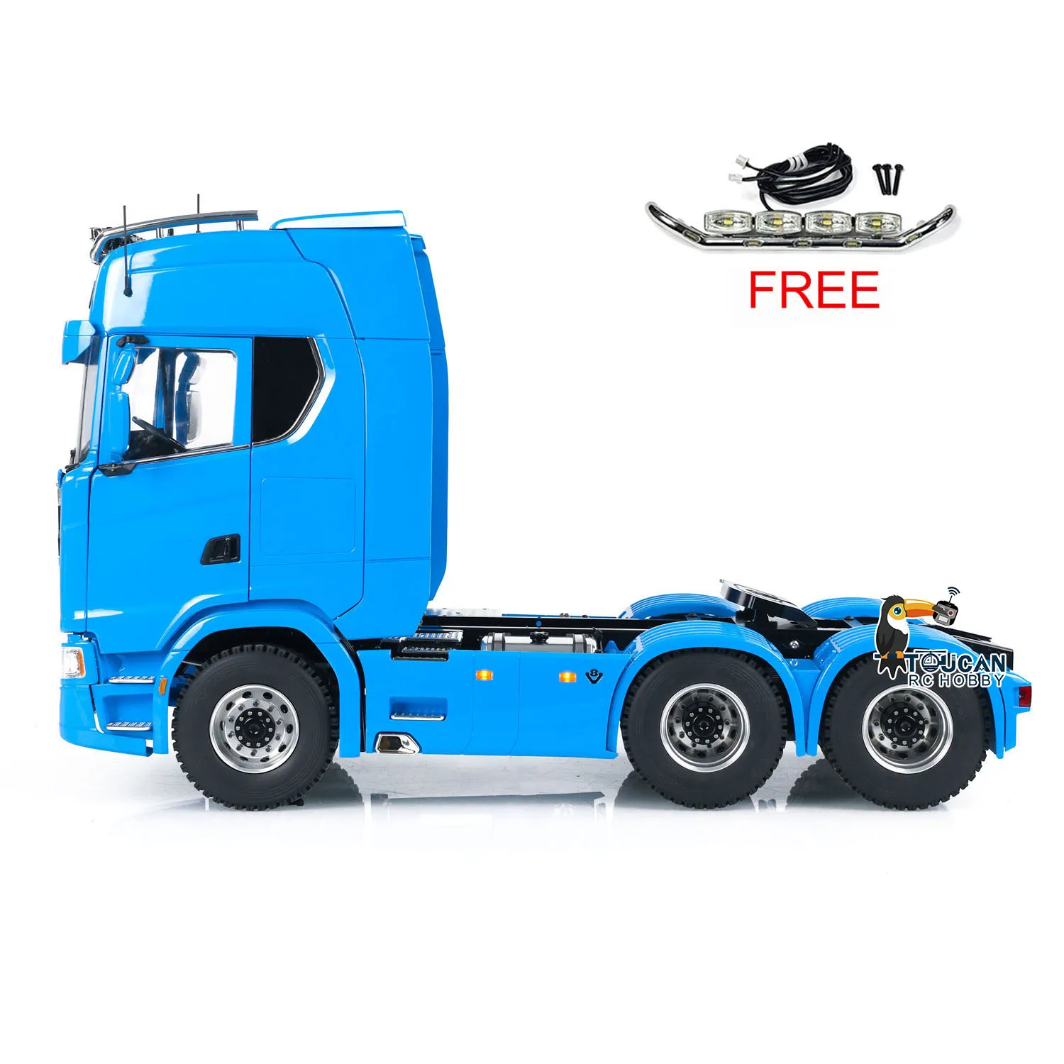 MD 770S 1/14 RC 트랙터 트레일러 6X6 타미야 트럭 (개폐식 도어, 라이트, 사운드 시스템, 리모컨 포함)