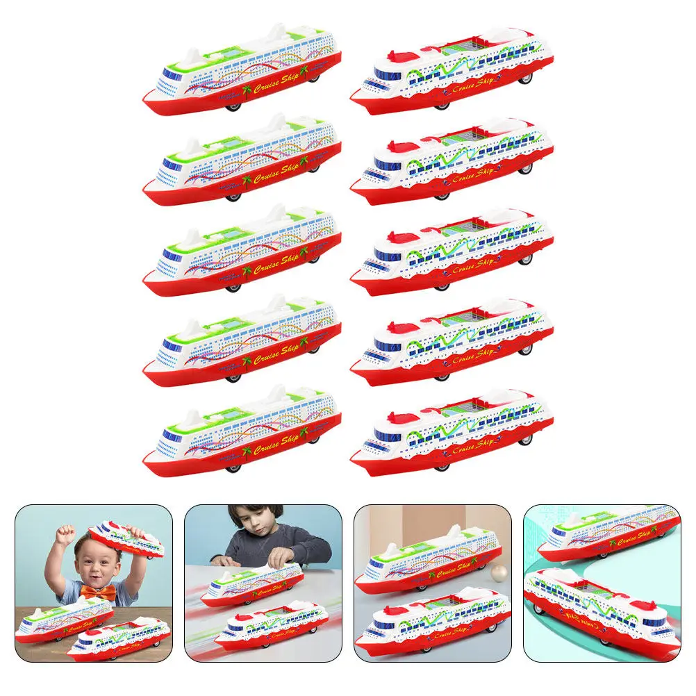 

10Pcs Pull Back Plastic Cruise Ship Educational Gliding Vehicle Creative Kids Gift Toddler Hand Coordination Play Car