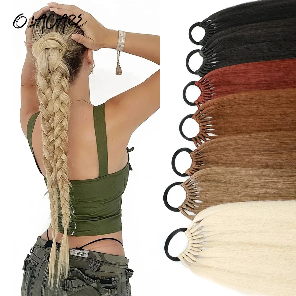 OLACARE Synthetic Drawstring Ponytail Extension Curly Wavy Pony Tails Fluffy Hair Extensions for Black Women Daily Party
