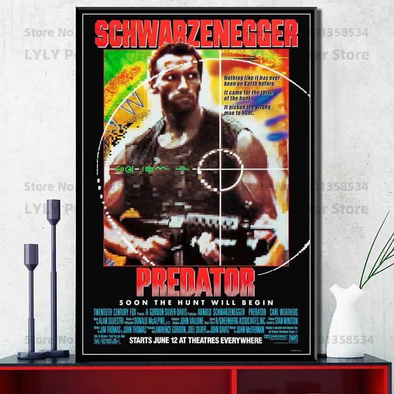 Predator Arnold Schwarzenegger Hot Classic Horror Movie Canvas Wall Art Painting Poster Home Decor For Living Room Bedroom