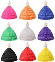 Enagua de crinolina antideslizante para novia, 6 aros, vestido de baile, enagua púrpura, rojo, azul, enagua grande