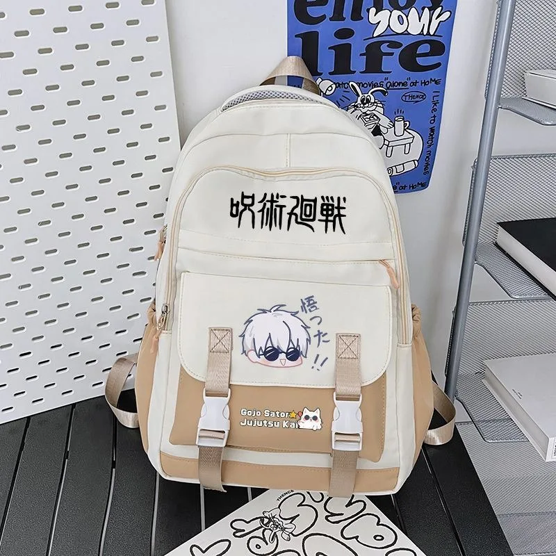 Breathable mesh, 30×45×14cm Black White Pink Blue, Jujutsu Kaisen, Student Kids Teens School Bags, Anime Backpacks Girls Boys