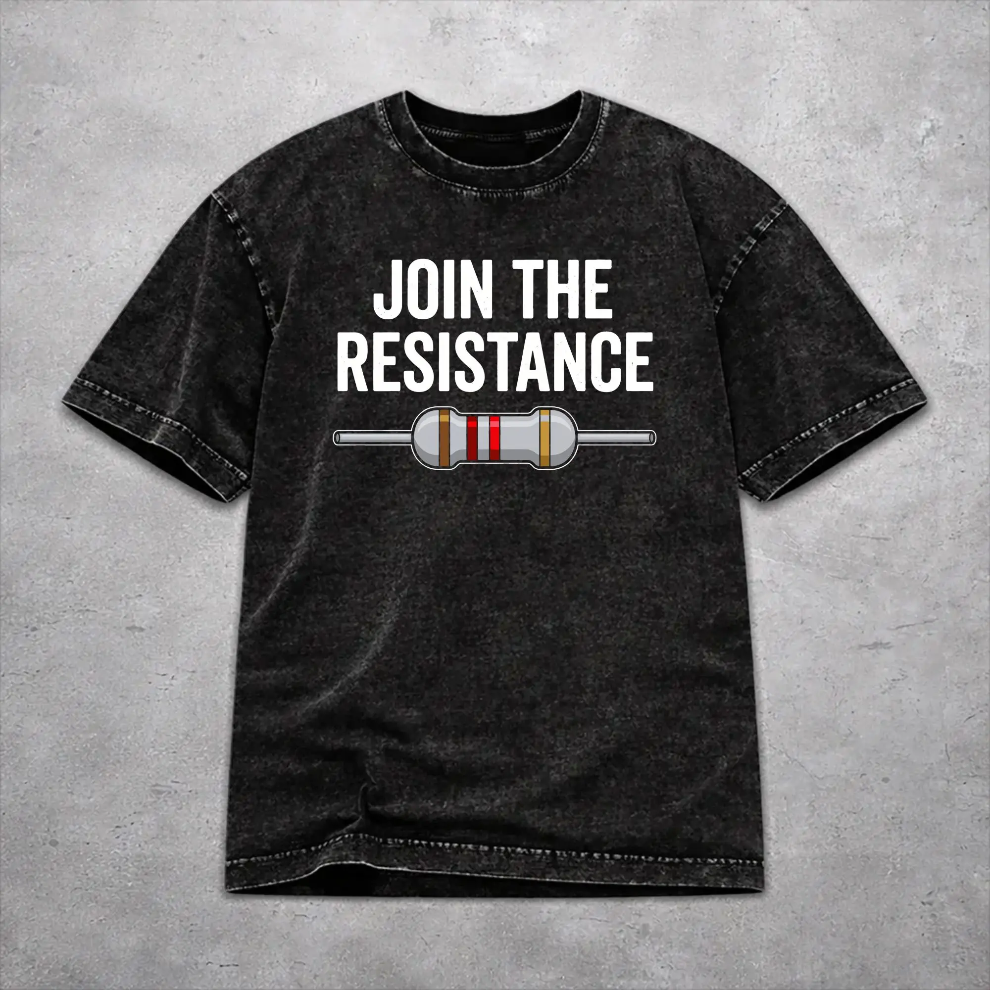 Join the Resistance Engineer  T Shirt Hip Hop Washed Short Sleeve Harajuku T-Shirts  Vintage for Men Women Streetwear
