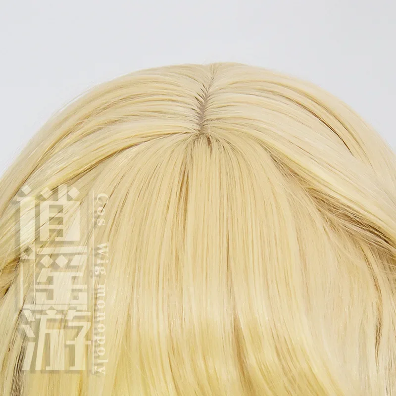 أنيمي شرف الملوك ياو كوس شعر مستعار 45 سنتيمتر الذهبي الشعر القصير مقاومة للحرارة الاصطناعية الشعر هالوين حفلة تأثيري الباروكات غطاء شعر مستعار