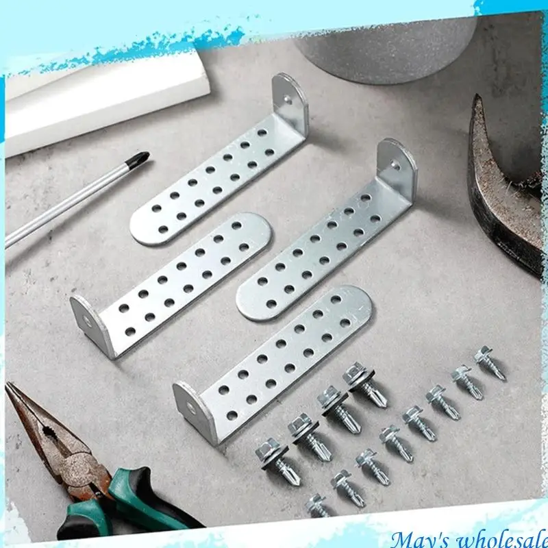 

4PCS Concrete Anchoring Brackets for Outdoor Units Zincs Coated Brackets with Anti Corrosion Treatments 448A