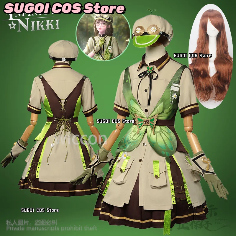 Anime Game Infinity Nikki Cosplay Costume Green Lolita Dress Hat Full Set Halloween Christmas Party For Girls Woman Customized