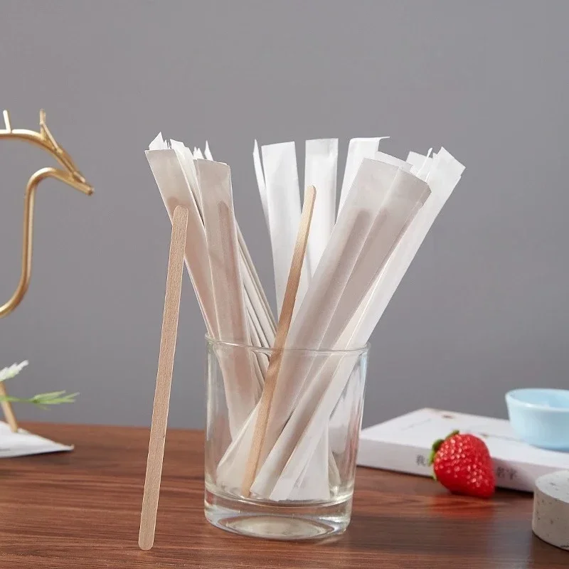 Household Milk Powder Honey Stir Bar Disposable Eco Friendly Long Handled Agitate Rod Independent Packaging Coffee Mixing Stick