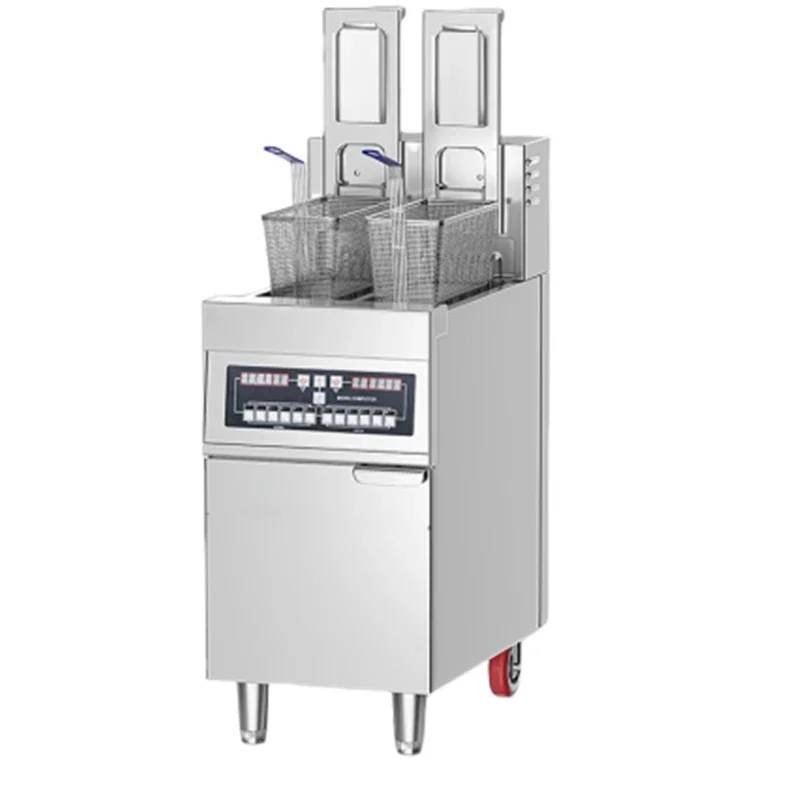 2025 Commercial Automatic Elevating Temperature Control Electric Fried Furnace Vertical Intelligent Double Cylinder