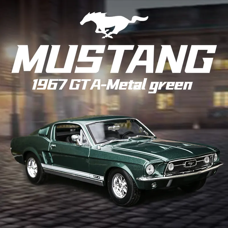 

Genuine Maisto Cars Toys For Collector Genuine Alloy Car Models Ornament Collection Cars Ford 1:18 1967 Mustang GTA Metal Green