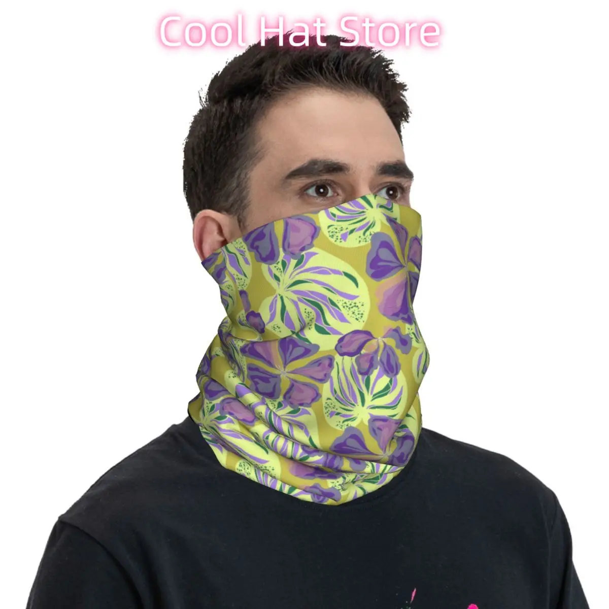 Flower Illustration (2) Scarf Neckerchief Neck Face Mask Polyester