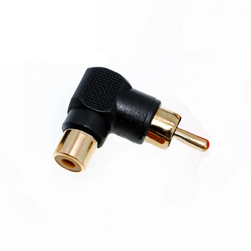 Adaptador de Audio RCA macho a hembra de 90 grados, Conector de codo de ángulo recto, rojo, negro, blanco, amarillo