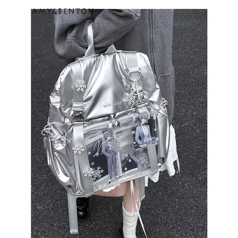 25COSOriginal estilo Preppy mochila versátil diaria Itabag japonés correa de gran capacidad hebilla mochila transparente mujeres Casua