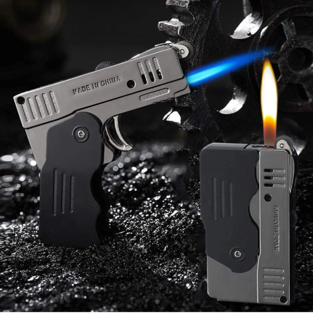 2022 New Refillable Butane Gas Lighter Gun Switchable Soft/Jet Flame Creative Dual Mode Gas Lighter Unusual Gift For Men