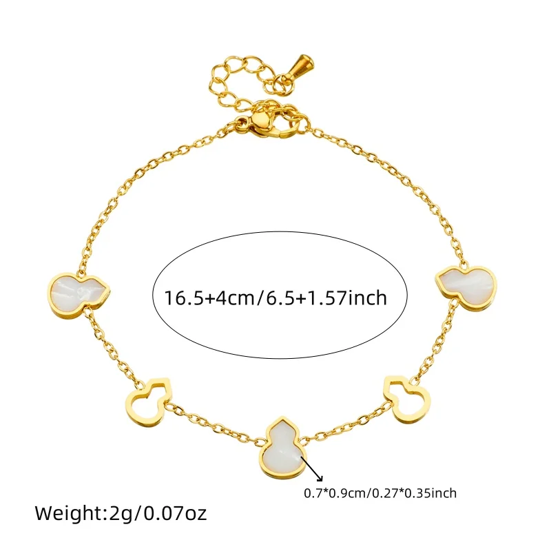 LAMENGLY 316l Stainless Steel Creative Novel White Hollow Gourd Shaped Bracelet Women Exquisite Personal Hand Chain Jewelry Gift