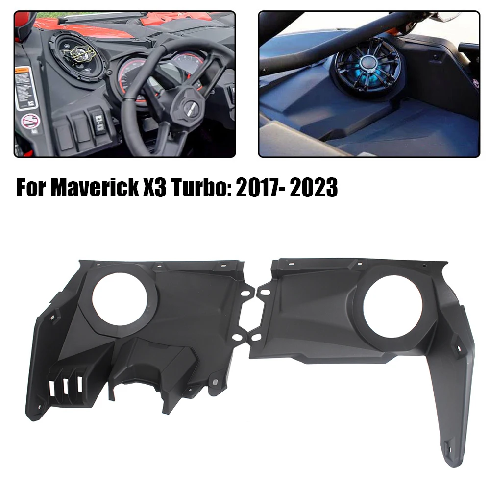 UTV Accessories 1 Pair Front Speaker Panel Stereo Pods Dash Kit Polypropylene 6.5 inch For Maverick X3 MAX RS Turbo R2017- 2023