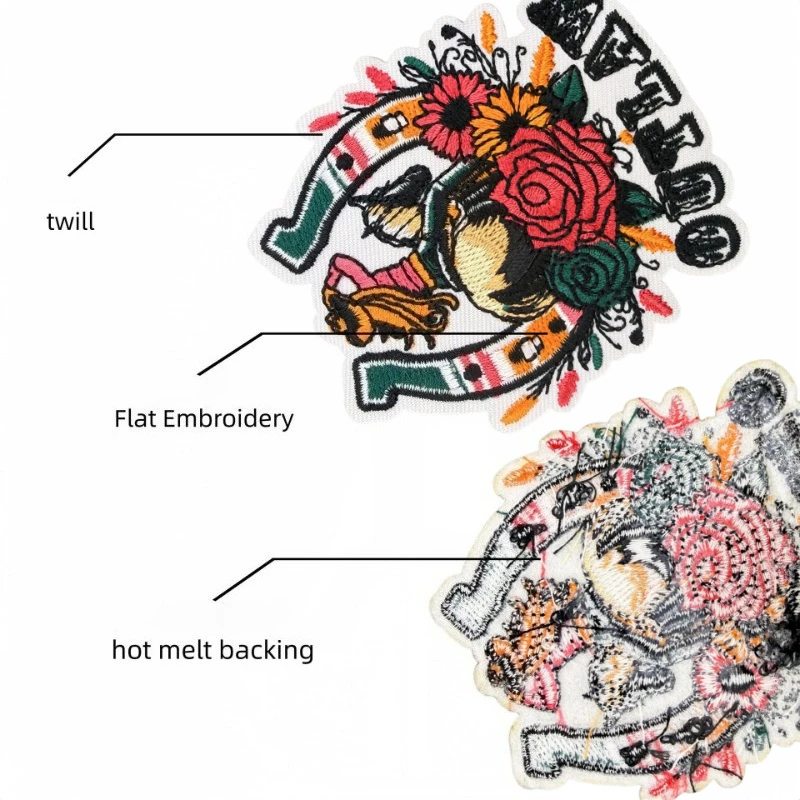Western Cowgirl Style Leopard Print Cactus Sew Iron-on Embroidered Patches Badges for DIY Clothing