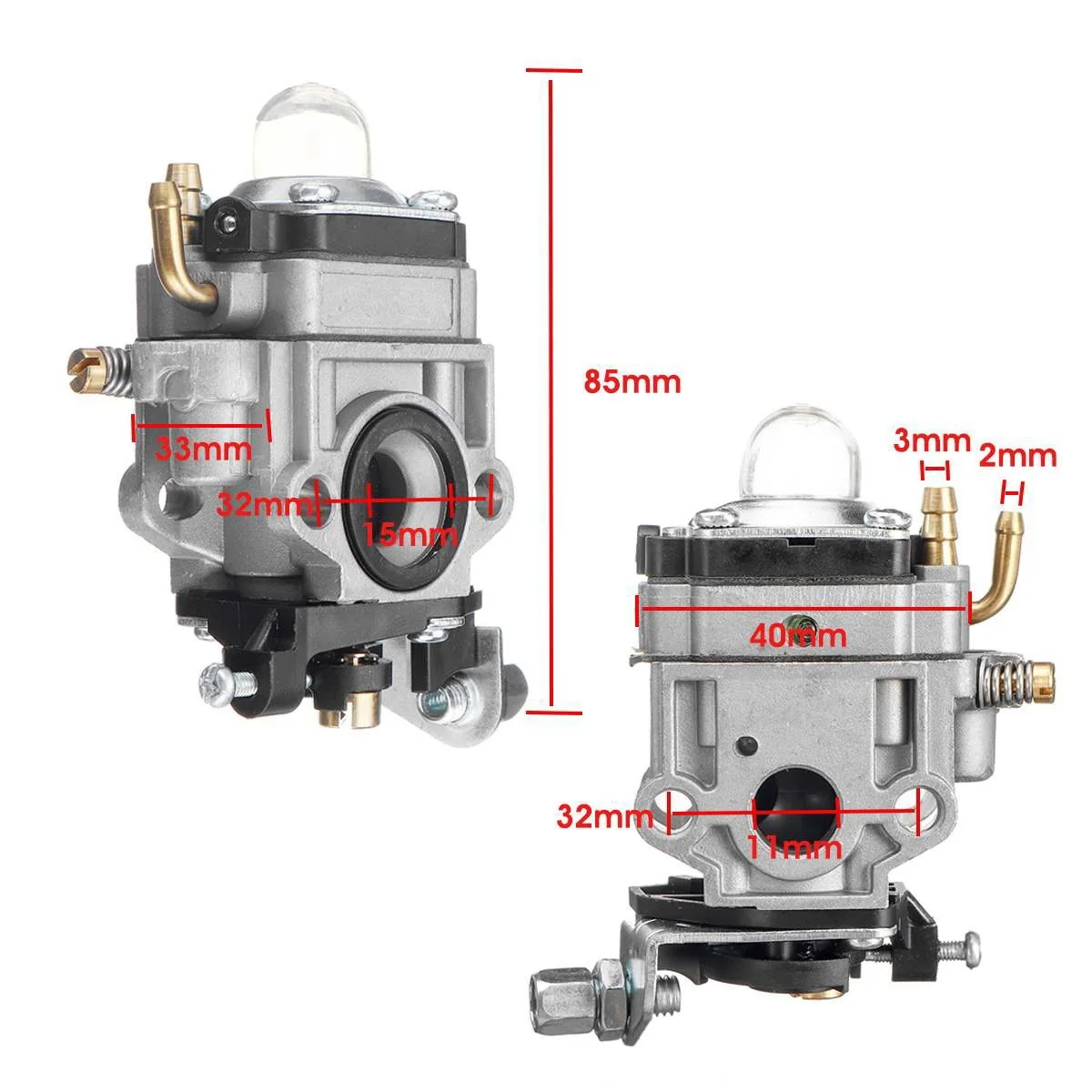 

Motorcycle Carb Carburetor 11mm 2 Stroke Carburettor for 43Cc 47Cc 49Cc 50Cc Scooter ATV Dirt Bike Lawn Mower