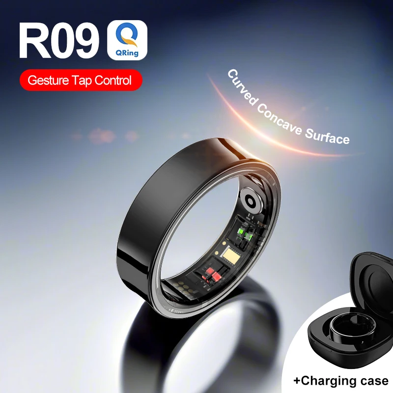 

R09 Smart Ring Men Women with Gesture Swipe Tiktok Video, Multi-sport mode, Health Monitor, 5ATM Waterproof Fitness Smartring