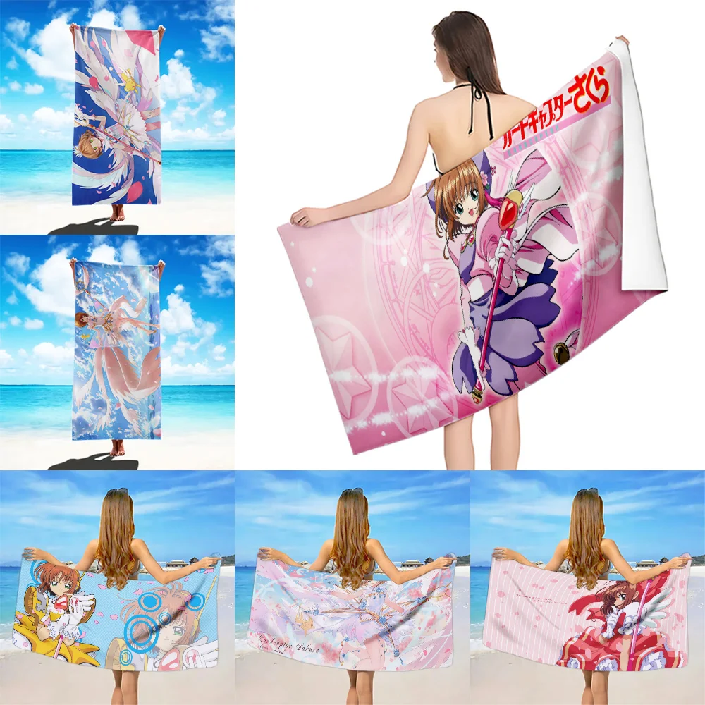 

Cardcaptor Sakura Beach Towel Microfiber Sand Free Quick Dry Soft Sandproof Pool Towels Gift for Women Travel Gym Shower Camping