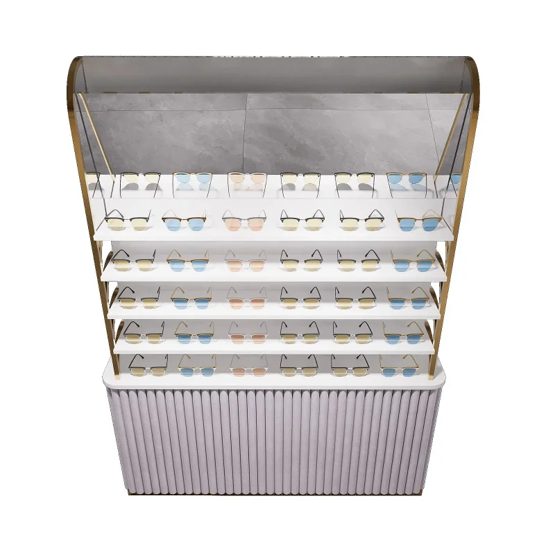 custom.High-end optical display cabinet, purple sunglasses display cabinet, modern display cabinet with mirror, eyeglass s