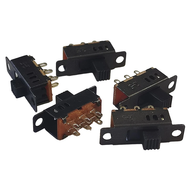 20pcs Slide Switch SS23D32 Dc 0.5A 50V Dual Row 6 Pin 3 Position (2P3T) Fixed Ear Vacuum Cleaner Hair Dryer Toy Toggle Switches