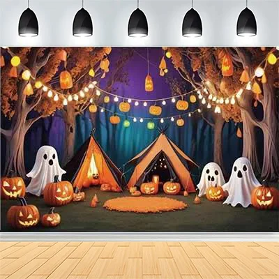 Halloween Day Shadows Photography Background Jack-o-lanterns Ghosts Wander And Spooky Tales Awaken Photo Studio Backdrops BH-78