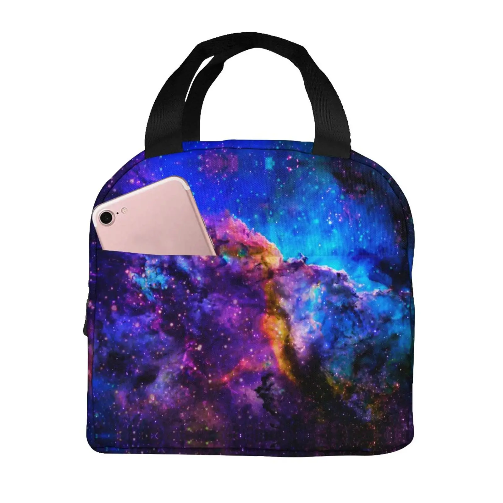 

NOISYDESIGNS New Picnic Travel Food Storage Bag Starry Night Galaxy Fire Printing Food Picnic Cooler Lunch Box Bag Tote Women