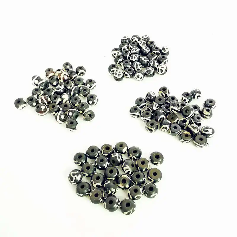 20Beads Yak Bone Loose Beads 8-9mm Tibetan Mantras Ethnic Totems TSB0231