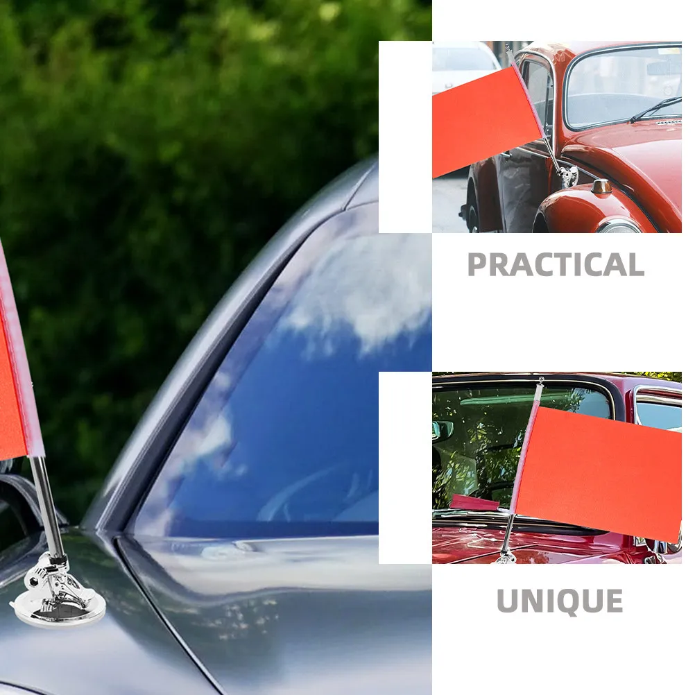 2Pcs Suction Cup Flagpole Car Flagpole Holder Flag Pole Bracket Base Easy Install No Drill No Adhesive for Flags Banner Display - view 5