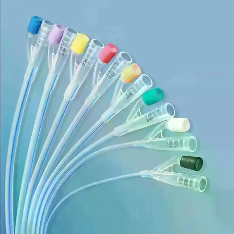 1 Piece 2 Way 3 Way Urinary Catheters Disposable Medical Silicone Foley Catheter Flushing Tube Teaching Consumables