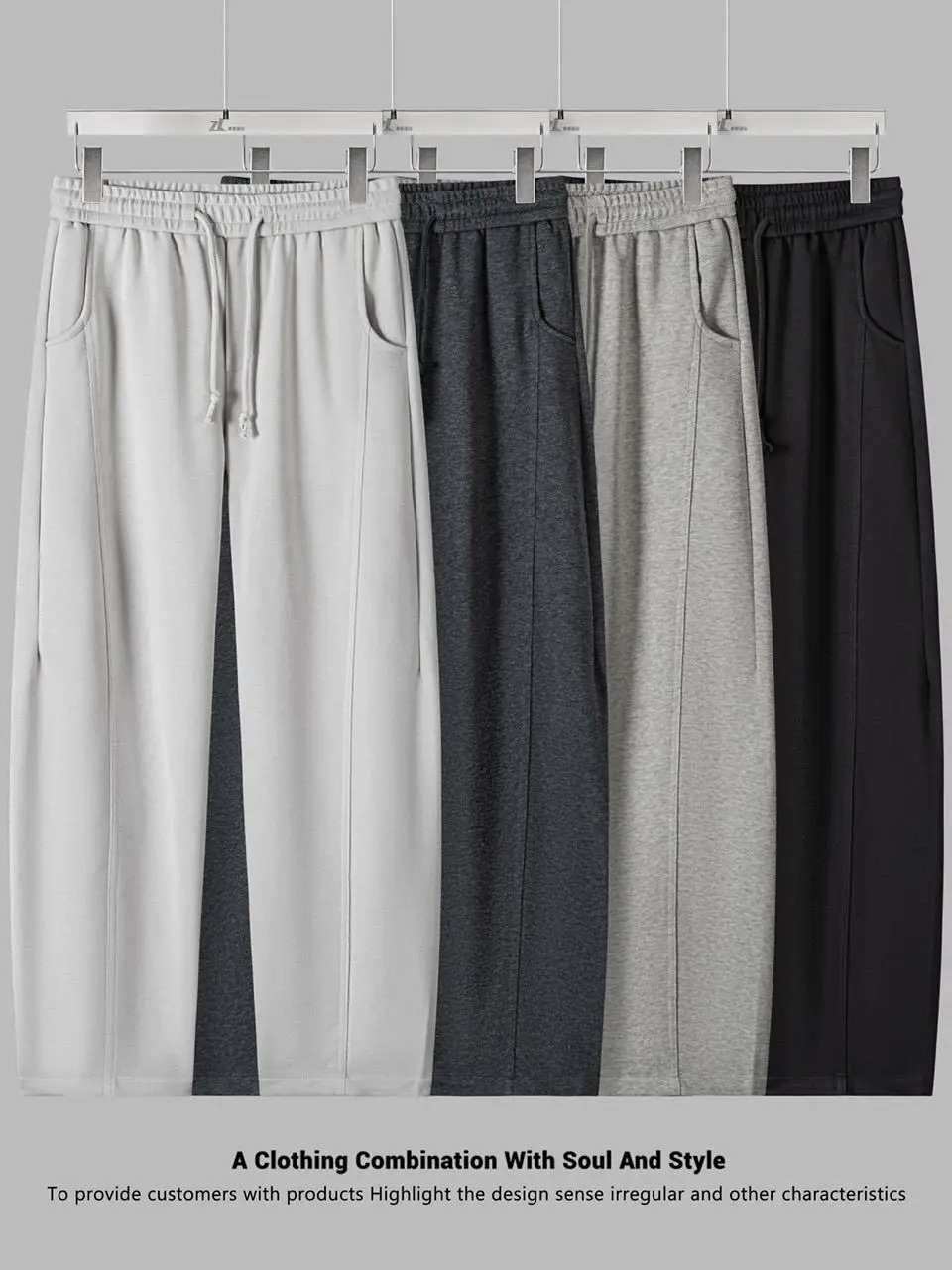Amazing Fit Men's Spring Spor Loose Casual Pants Elastic Waist Straight Tube Breathable Comfortable Faionable All-Match