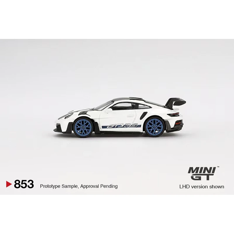 PreSale MINIGT 853 1:64 992 GT3RS Weissach Package White Blue Diecast Diorama Model Collection Miniature Toys