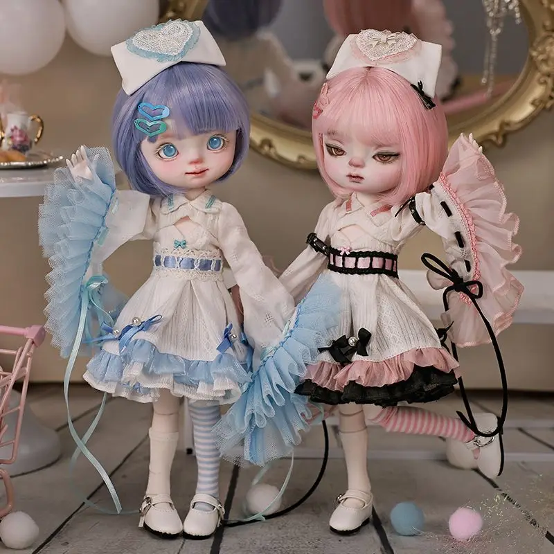 Genuine 6-point bjd resin doll Donna Fishing anime Gemini Puppet Sick OC Comics Wind Blue Pink Sweet Girl