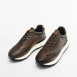 Men's Shoes with Genuine Leather Lacing for Daily Casual Thick Sole Height Increase Shoes Comfortable Non slip Board Shoes