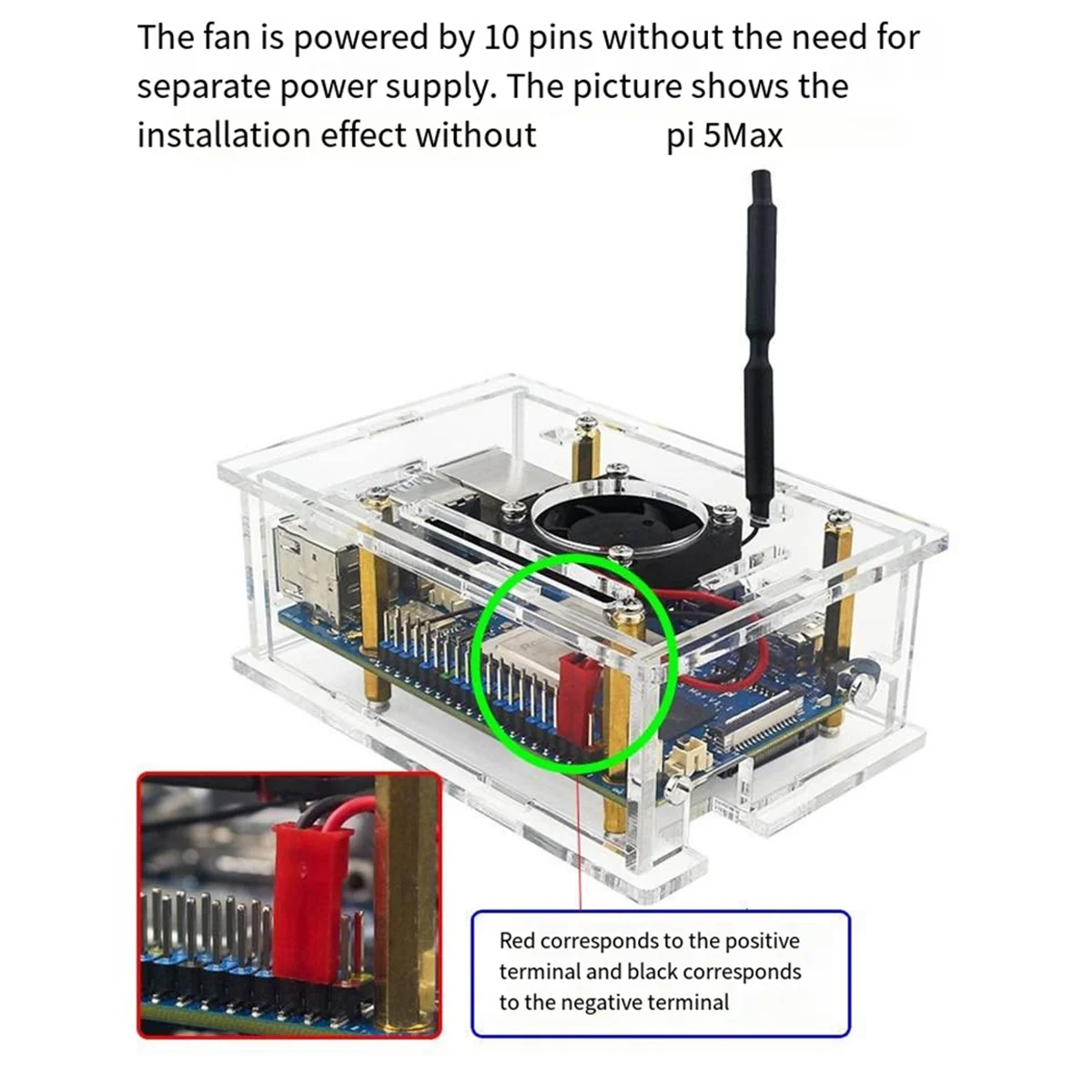 Sale For Orange Pi 5 Max Transparent Acrylic Shell Fan Heat Sink Orange Pi Shell Protective Case