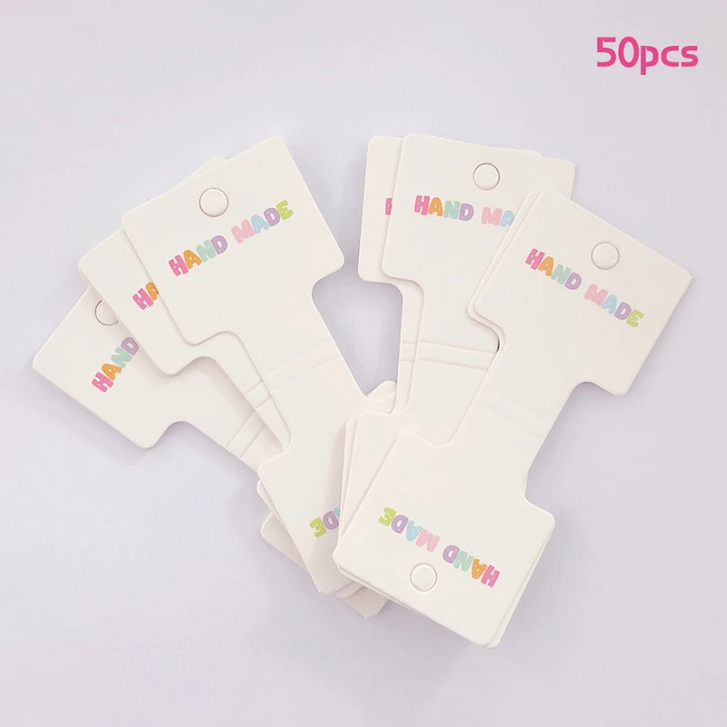 

[YU]50Pcs Hair Rope White Display Cards For Hair Claw Clip Card Headdress Card Hair Decoration Package DIY Jewelry Cardboard