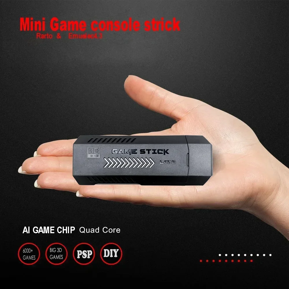 X2 Plus Retro Video Game Console 4K HD Output Gamestick Emuelec 2.4G Wireless Controllers 3D For PSP/PS1 40 Simulators Games