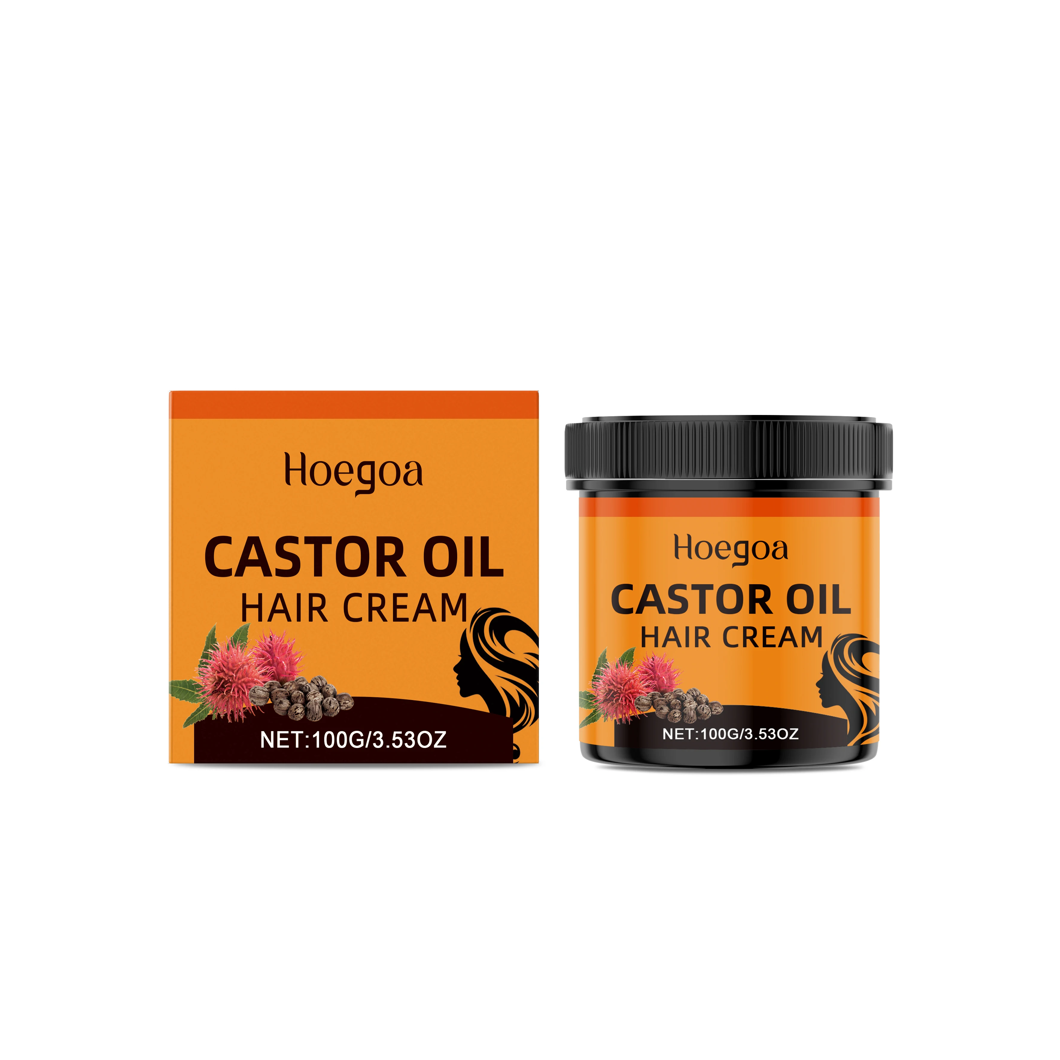 Castor Oil Hair Cream No-Clean Strengthen Hair Root Reduce Dandruff Improve Dryness Anti Frizzy Nourish Repair Damaged Hair Care
