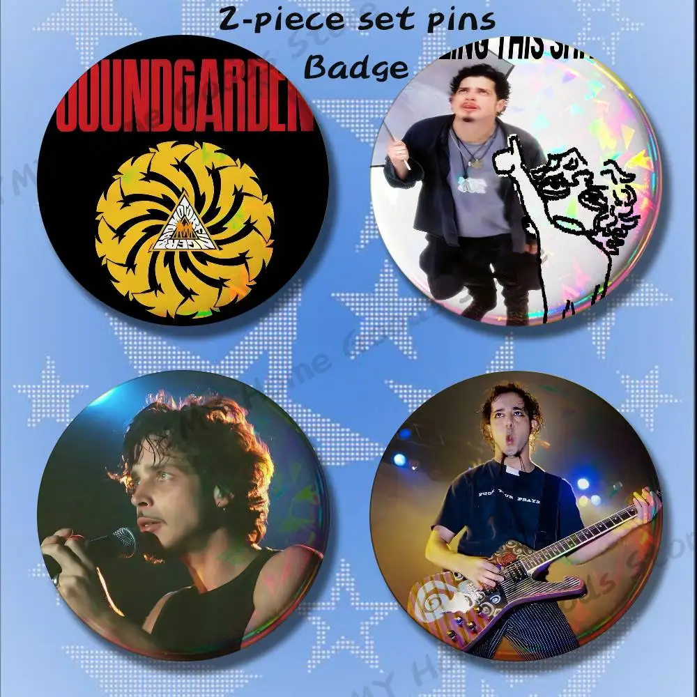 Chris Cornell Band S-Soundgarden Brooches for Backpack Accessories 25 32 44 58 75mm Round 2-piece set Free Mix