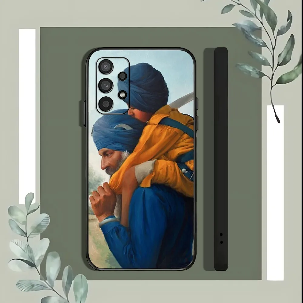 Nihang Singh Sikh Warrior Phone Case For Samsung Galaxy A52 A12 A51 S21 Edge S22ULTRA S23 S24 Plus Ultra Black Cover