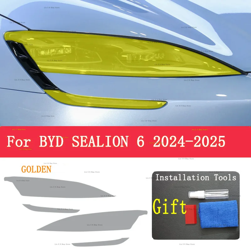 For BYD SEALION 6 2024-2025 Equator Sport Car Exterior Headlight Anti-scratch Front Lamp Transparent TPU Protective Film Sticker