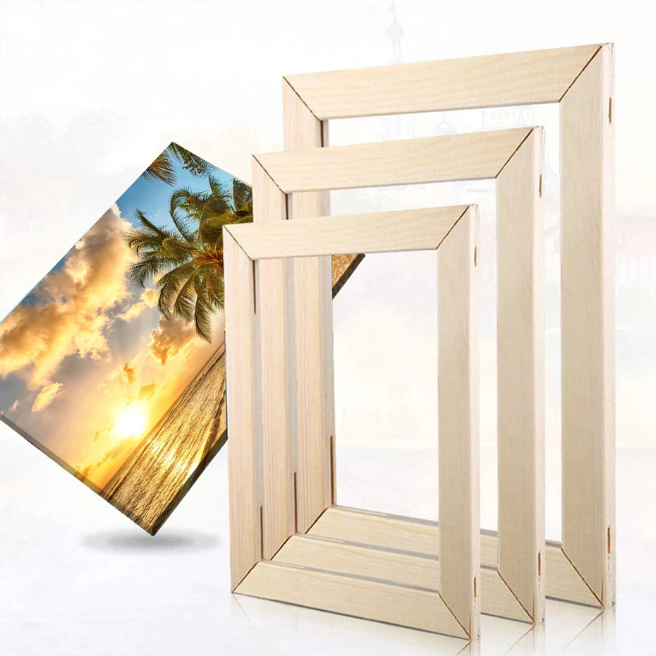 Solid Wood Canvas Picture Frame Kit DIY Stretcher Bars for Canvas Prints Diamond Oil Painting Wooden Wall Art Gallery Home Decor