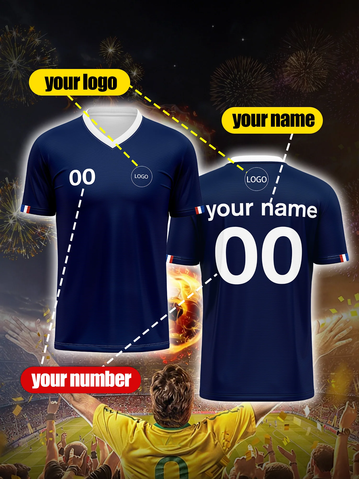 Custom Soccer Jersey With Custom Image, Number And Name, committed athlete training session performance gear