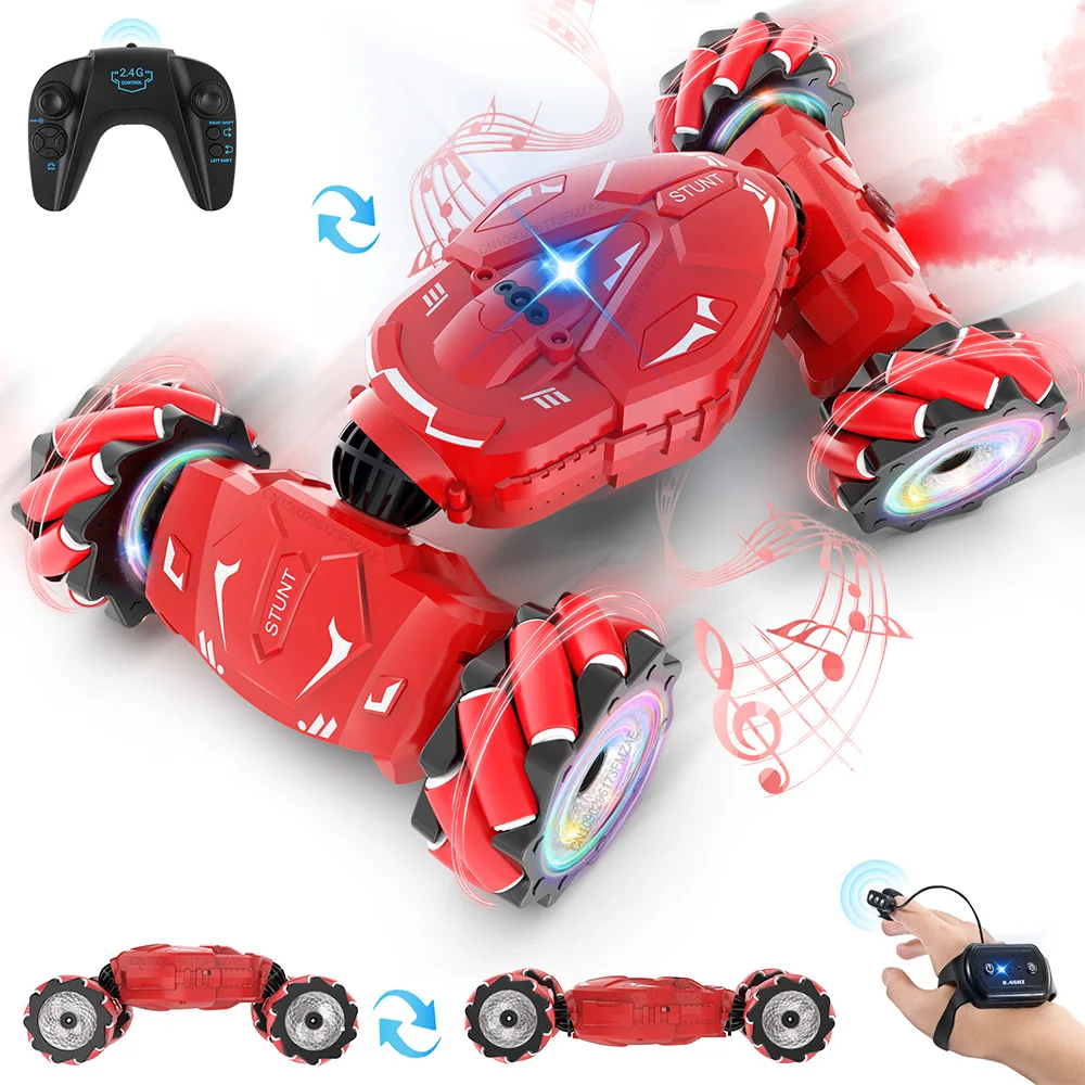 

Pristar RC Stunt Cars 4WD Off-Road Gesture Sensing Remote Car 2.4Ghz Hand Remote Control Car with Lights Music Gifts for Kids