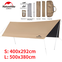 Naturehike Camping Sun Shelter Lite Waterproof Outdoor Large Tarp Black Coating Canopy Sunshade for 6-12 Person Beach Awning