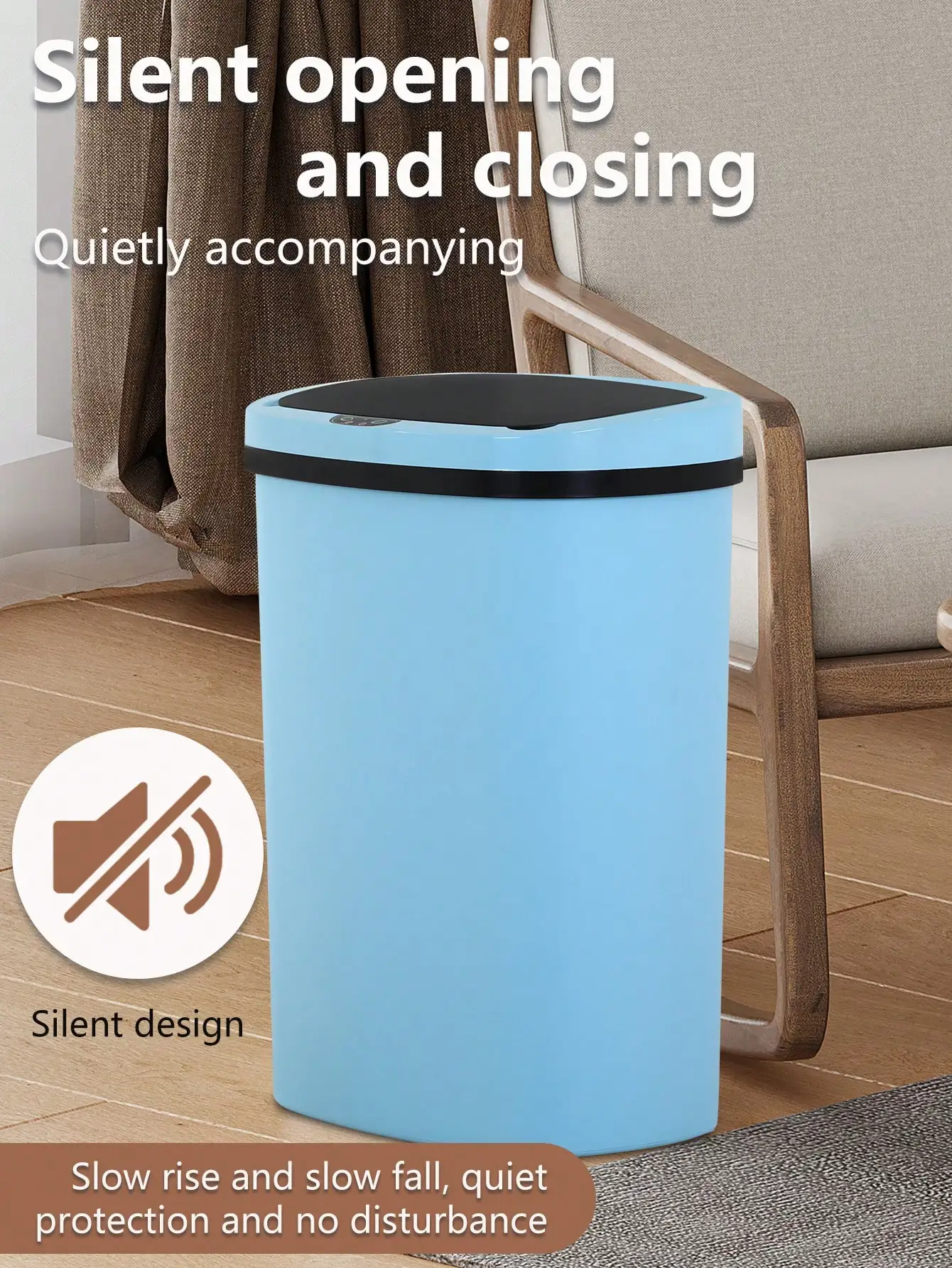 Tempat Sampah 13 Galon Tempat Sampah Dapur Tempat Sampah Otomatis Dengan Tutup Sensor Gerak Kapasitas Tinggi Tanpa Sentuhan Untuk Dapur Rumah