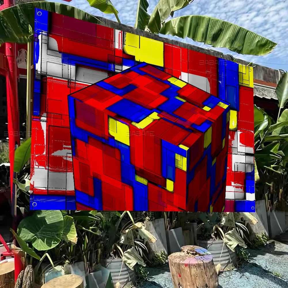 R-Rubiks C-Cubes Art Retro Flags Multiple Choice Living Studio Booth Interior Decoration Banner